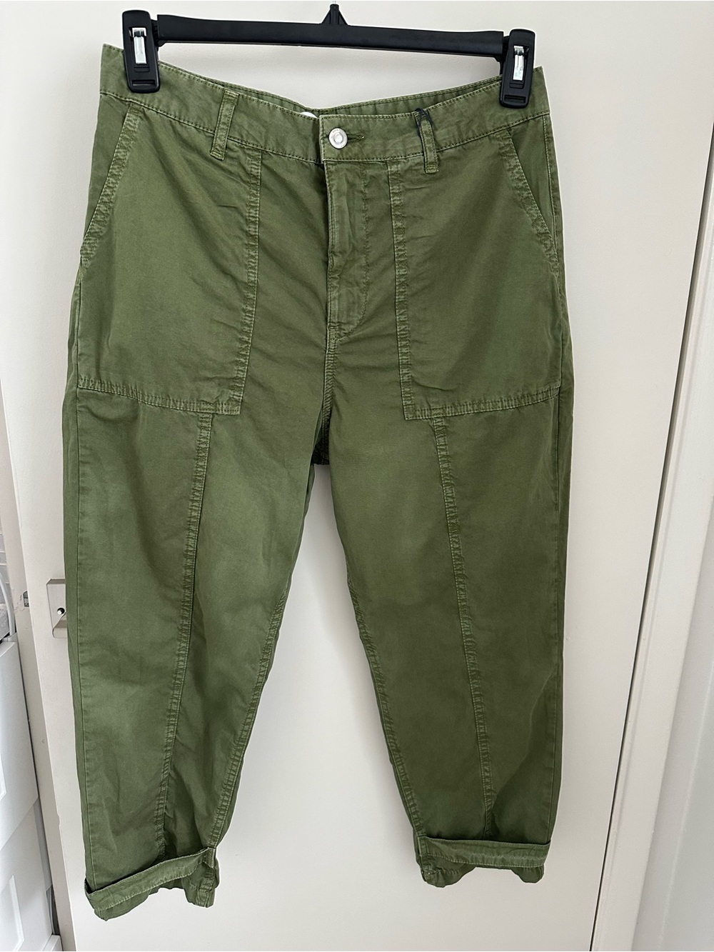 Zara Olive Utility Ankle Cargo Pants